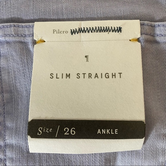 NWT Pilcro and The Letterpress Slim Straight Ankle Jeans. Size 26 Anthropologie - Picture 11 of 12